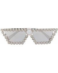 Philipp Plein - Crystal-embellished Square-frame Sunglasses - Lyst