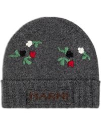 Marni - Floral-Embroidered Beanie Hat - Lyst