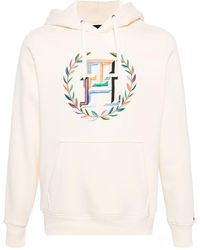 Tommy Hilfiger - Logo-embroidered Knitted Hoodie - Lyst