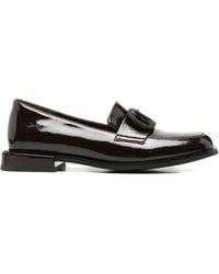 Linda Baumann - Patent-Finish Buckle-Detail Loafers - Lyst