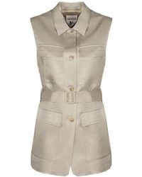 Semicouture - Belted Button-Up Waistcoat - Lyst