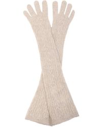 Brunello Cucinelli - Kabelgebreide Lange Handschoenen - Lyst