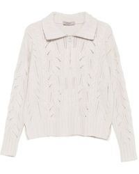 D.exterior - Pull En Maille Torsadée À Col Zippé - Lyst