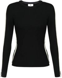 Elisabetta Franchi - Stripe-Detail Long-Sleeve Sweater - Lyst