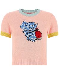 KENZO - Cartoon-Motif Intarsia-Knit T-Shirt - Lyst