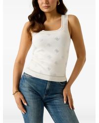 Guess - Rhinestones Tank Top - Lyst