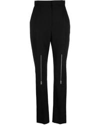 McQueen - Zip-Embellished Wool Trousers - Lyst