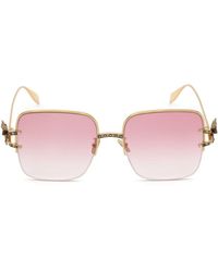 Alexander McQueen - Butterfly-jewelled Square-frame Sunglasses - Lyst
