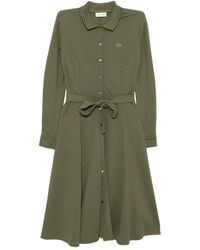 Lacoste - Belted Petit Piqué Dress - Lyst