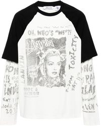 Lanvin - X Future Gelaagd Katoenen T-shirt - Lyst