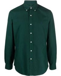 Polo Ralph Lauren - Embroidered-Logo Long-Sleeve Shirt - Lyst