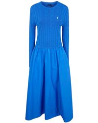 Polo Ralph Lauren - Cable-Knit Midi Dress - Lyst