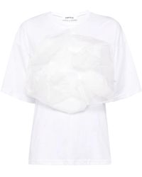Enfold - Floral-Appliqué T-Shirt - Lyst