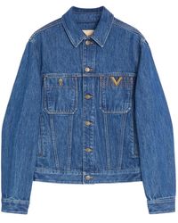 Valentino Garavani - Pocket-Chest Denim Jacket - Lyst