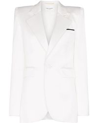 Saint Laurent Blazer mit kantigen Schultern - Weiß