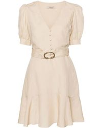 Twinset - Puff-Sleeves Flared Midi Dress - Lyst