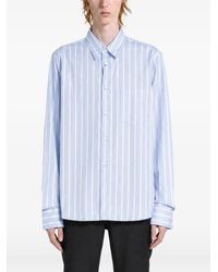 Comme des Garçons - Pinstripe Lace-Panel Shirt - Lyst