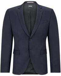 BOSS - Virgin-Wool Single-Breasted Blazer - Lyst