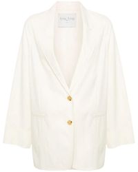 forte_forte - Single-Breasted Twill Blazer - Lyst
