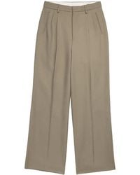 Ami Paris - High-Waisted Pleated Wool Trousers - Lyst