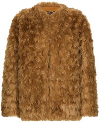 Dolce & Gabbana - Cappotto in finta pelliccia senza colletto - Lyst