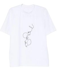 Hamza - Line-Art Print T-Shirt - Lyst
