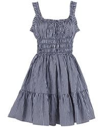 MICHAEL Michael Kors - Gingham-Check Smocked Mini Dress - Lyst
