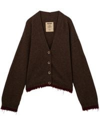 Uma Wang - Distressed-Effect Rib-Trimmed Cardigan - Lyst