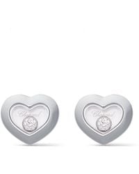Chopard - 18kt White Gold Happy Diamonds Icons Ear Pins - Lyst