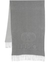 Liu Jo - Logo-Embroidered Fringe Scarf - Lyst