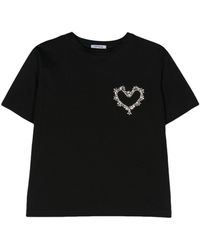 Parlor - T-Shirt mit Kristallen - Lyst