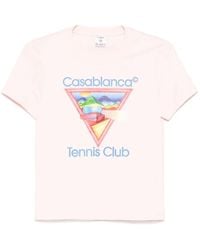 CASABLANCA - Tennis Club Graphic-Print T-Shirt - Lyst