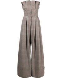 Moschino - Prince Of Wales-pattern Strapless Jumpsuit - Lyst