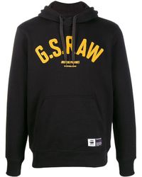G-Star RAW Logo Patch Hoodie - Black
