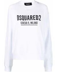 DSquared² - Logo Print Crew Neck Sweatshirt - Lyst
