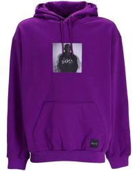 BOSS - X Khaby Graphic-print Pullover Hoodie - Lyst