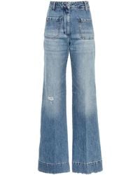 Victoria Beckham - Alina Denim Wide Camel Jean Pants - Lyst