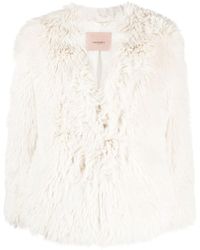 Twin Set - Faux-Fur Long-Sleeve Jacket - Lyst