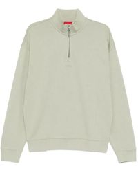HUGO - Quarter-Zip Logo-Embroidered Sweater - Lyst
