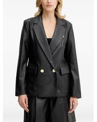 ARMANI EXCHANGE - Zip Detail Double-Breasted Jacket - Lyst