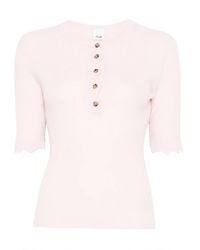 Allude - Button-Fastening Ribbed Top - Lyst