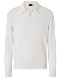 ZEGNA - T-Shirt Con Colletto Polo - Lyst