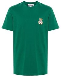 Moschino - Teddy Bear-Patch Cotton T-Shirt - Lyst