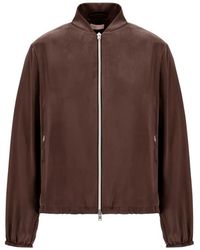 Herno - Zip Up Satin Jacket - Lyst