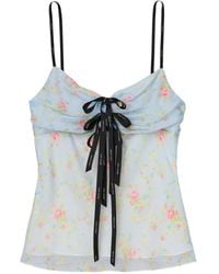 Marc Jacobs - Blurred-Floral Bow Top - Lyst
