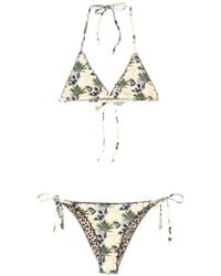 Anjuna - Melissa Omkeerbare Bikini Met Gehaakte Afwerking En Print - Lyst
