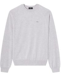 A.P.C. - Raglan-Sleeve Logo-Embroidered Sweater - Lyst