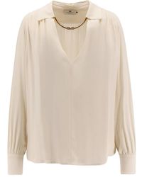 Elisabetta Franchi - Blusa Con Colletto - Lyst