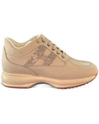 Hogan - Interactive Crystal-Embellished Leather Sneakers - Lyst