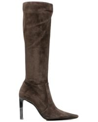 Saint Laurent - Francoise Pointed-Toe Knee-High Boots - Lyst